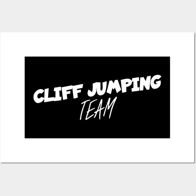 Cliff jumping team Wall Art by maxcode